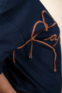 Kathnbenz Oversized Navy Blue T-Shirt - Abyss Finds