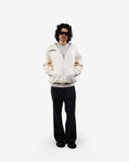 Khaaki Oversized Zipper Hoodie Off-White - Wild Skies