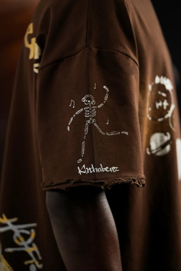 Kathnbenz Oversized Brown T-Shirt - Astro Phantom