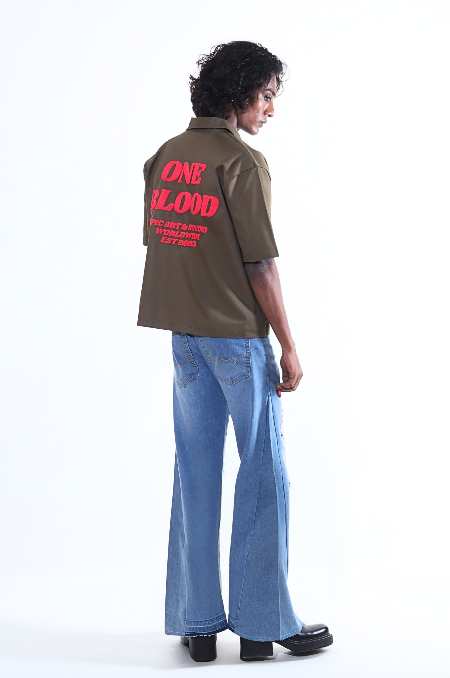 EPIC Oversize Olive Polo T-shirt 'One Blood'