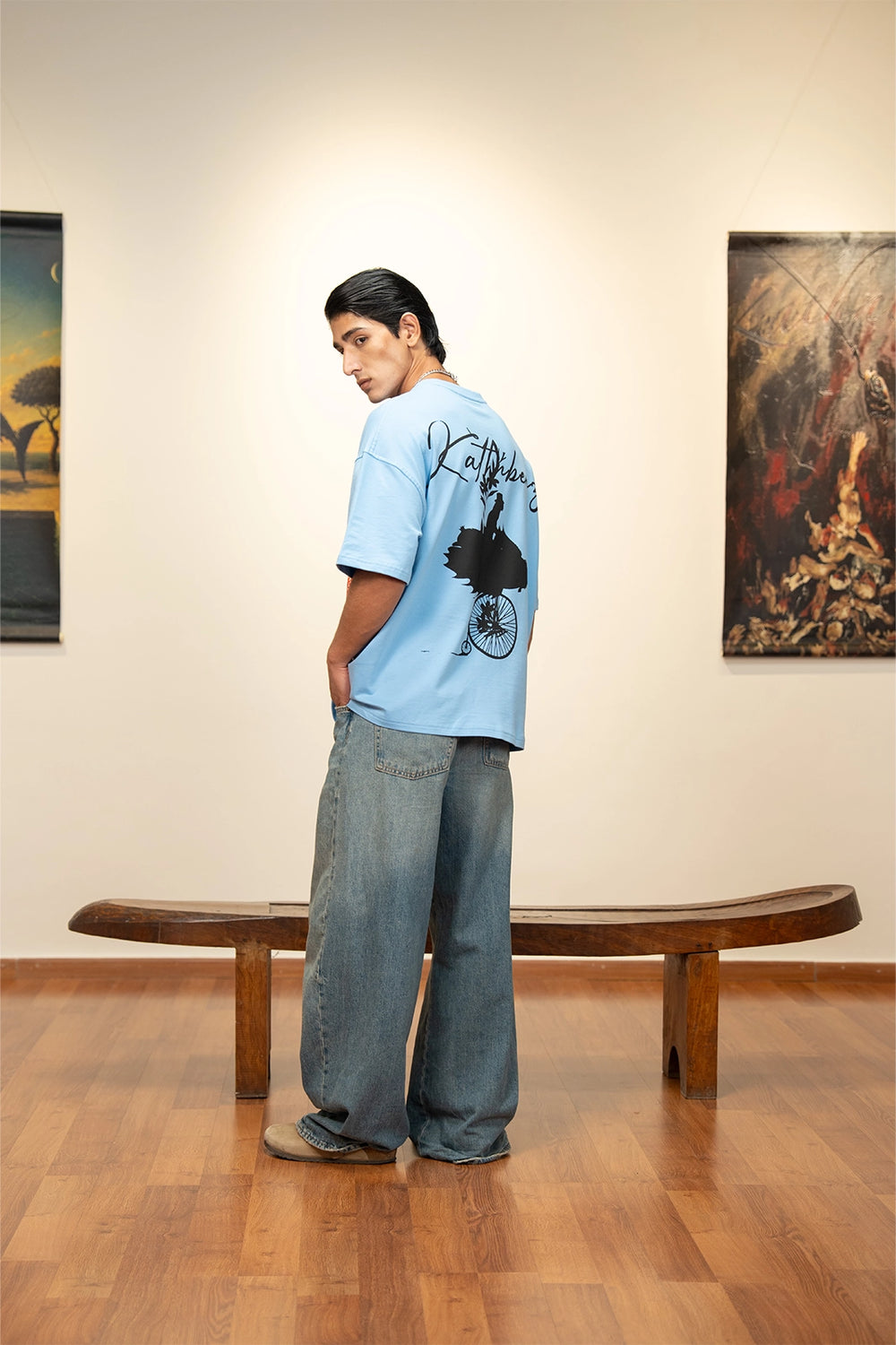 Kathnbenz Oversized Ice Blue T-Shirt - The Floating Ride