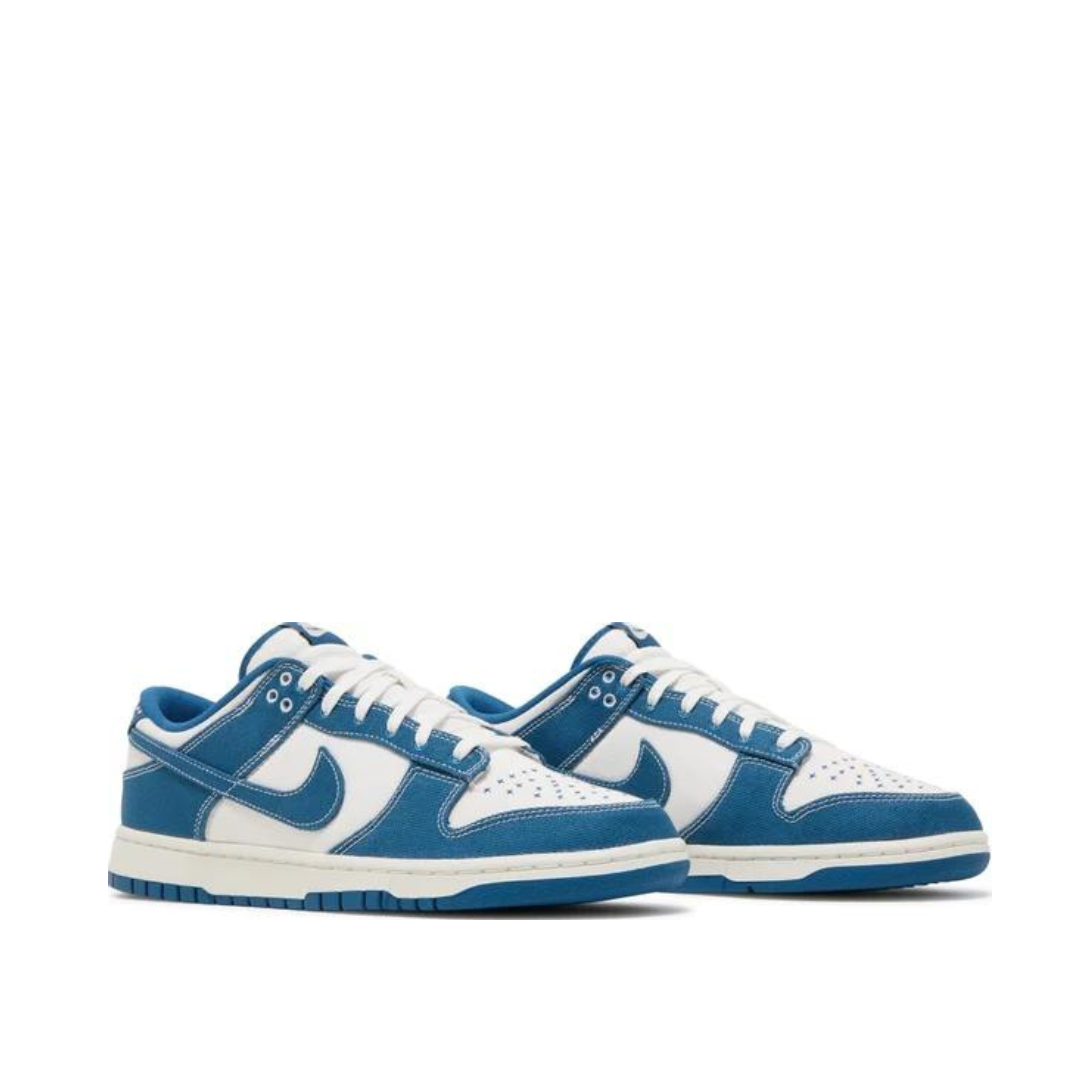 Angled view of Nike Dunk Low Industrial Blue Sashiko