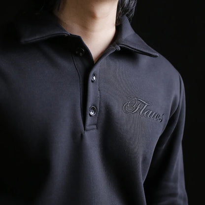 FLAWS Embrace Polo Full Sleeve T-Shirt Black