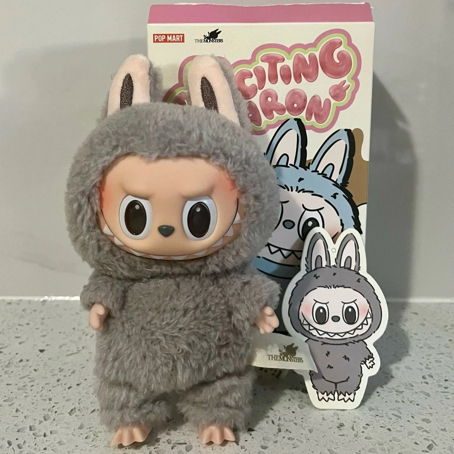 Pop Mart Labubu The Monsters Exciting Macarons Sesame Bean Vinyl Plush Pendant