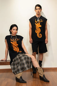 Kathnbenz Oversized Black Tank - Sea Reindeer