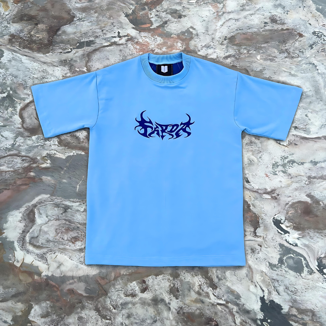 Front view of Farda Exo Blue T-Shirt