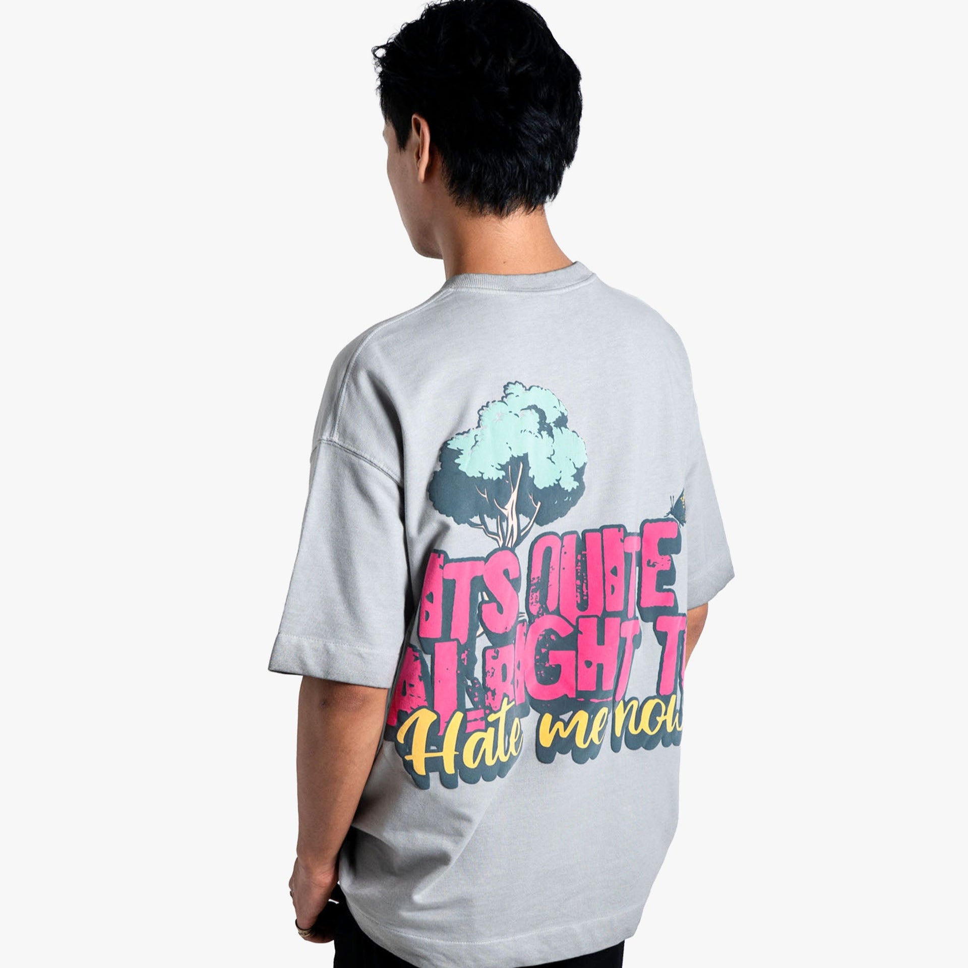 Khaaki Oversized Grey Pigment Washed- It's Quite Alright