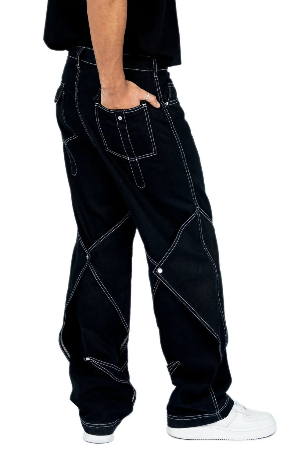 Kathnbenz Black Baggy Denim Pants - The Block Rockin