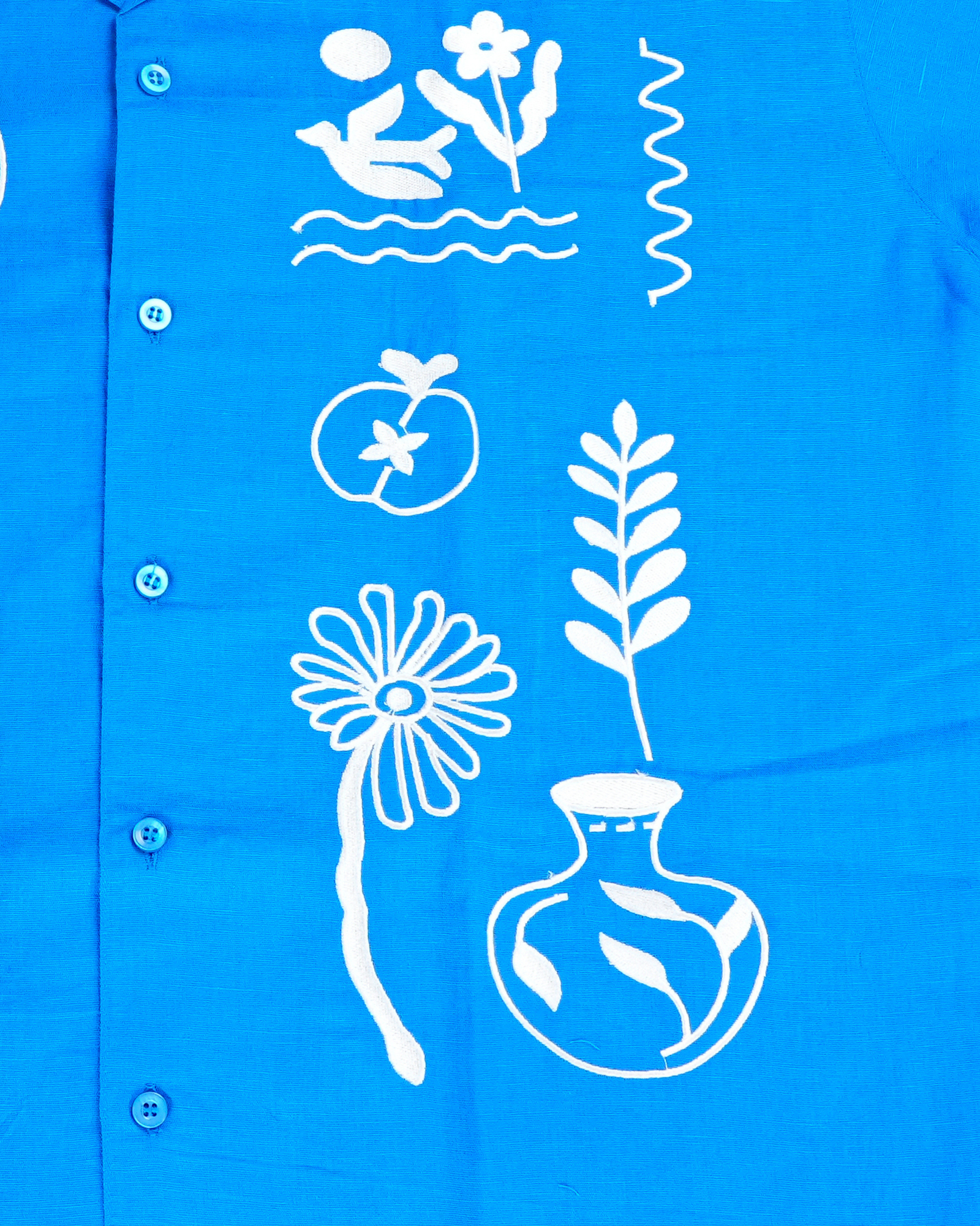 Off Sinners Oversized Blue Shirt - Echoes Of Whimsy