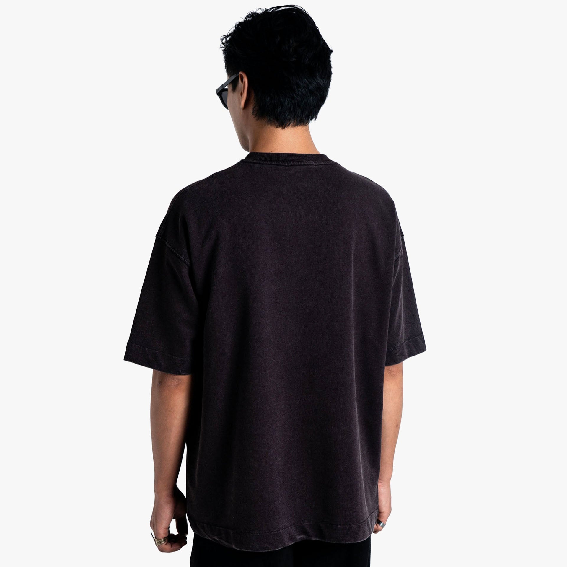 Khaaki Oversized T-shirt Wine Washed - Timeless Beauty