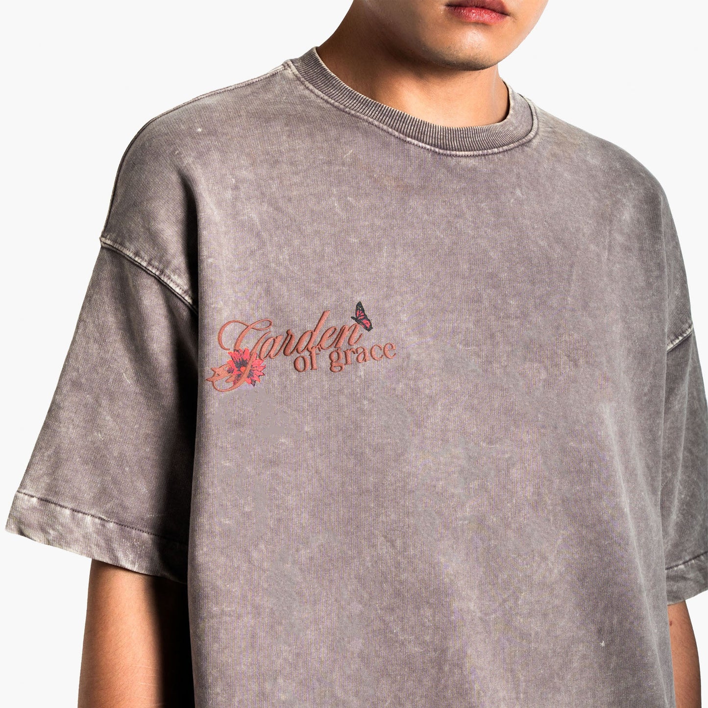 Khaaki Oversized T-shirt Beige Washed - Graceful Might