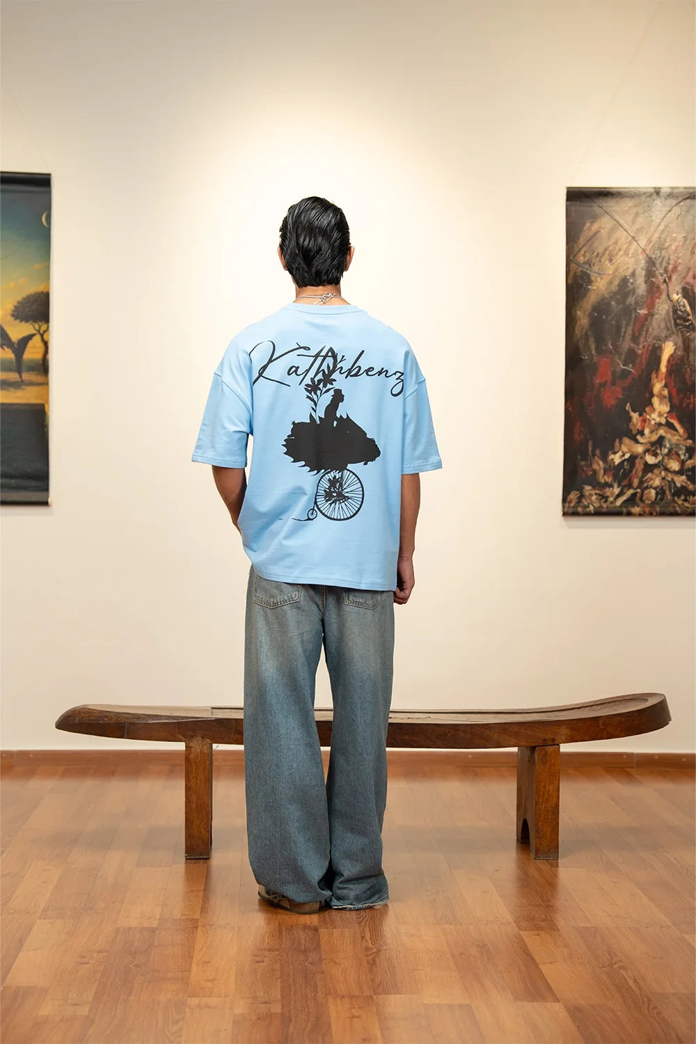 Kathnbenz Oversized Ice Blue T-Shirt - The Floating Ride
