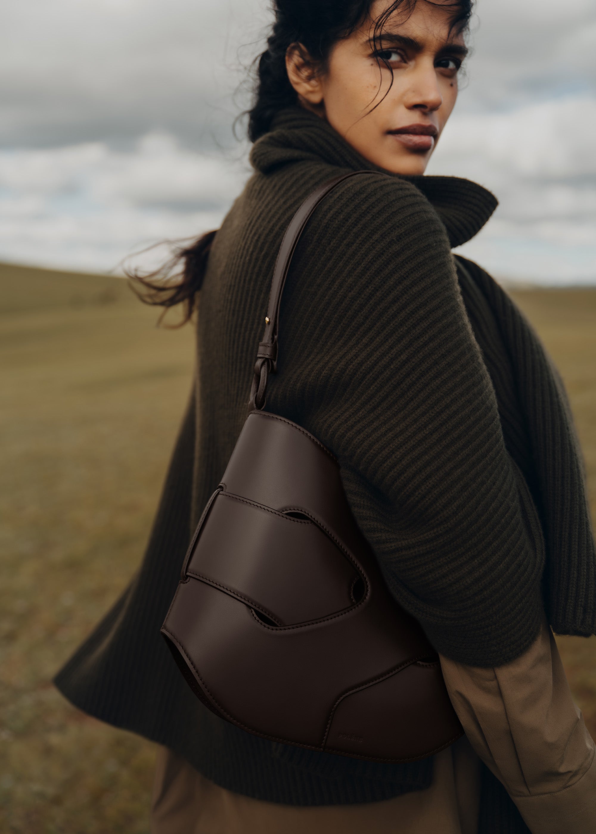 Polene Nodde Hobo Bag - Ebony