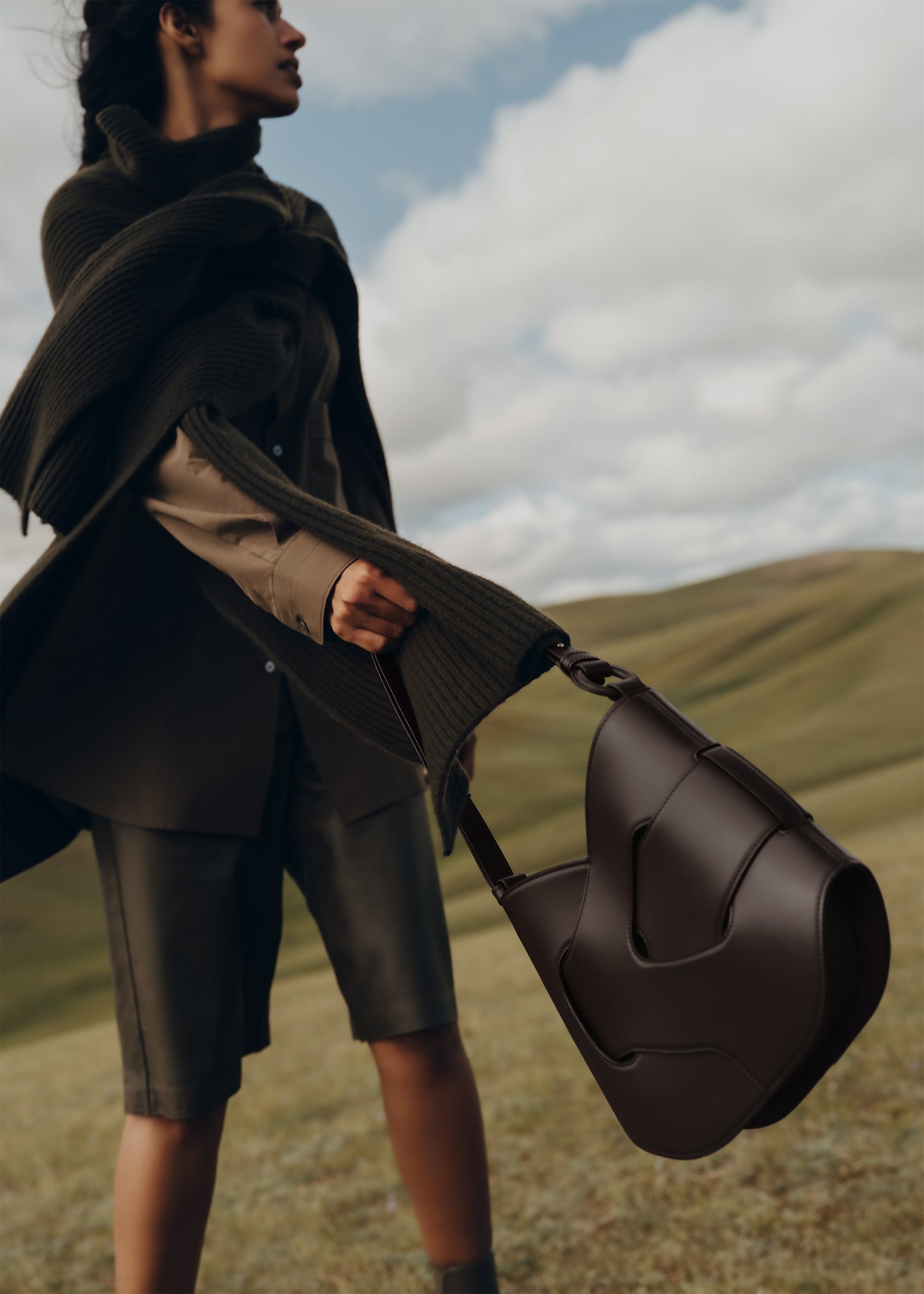 Polene Nodde Hobo Bag - Ebony