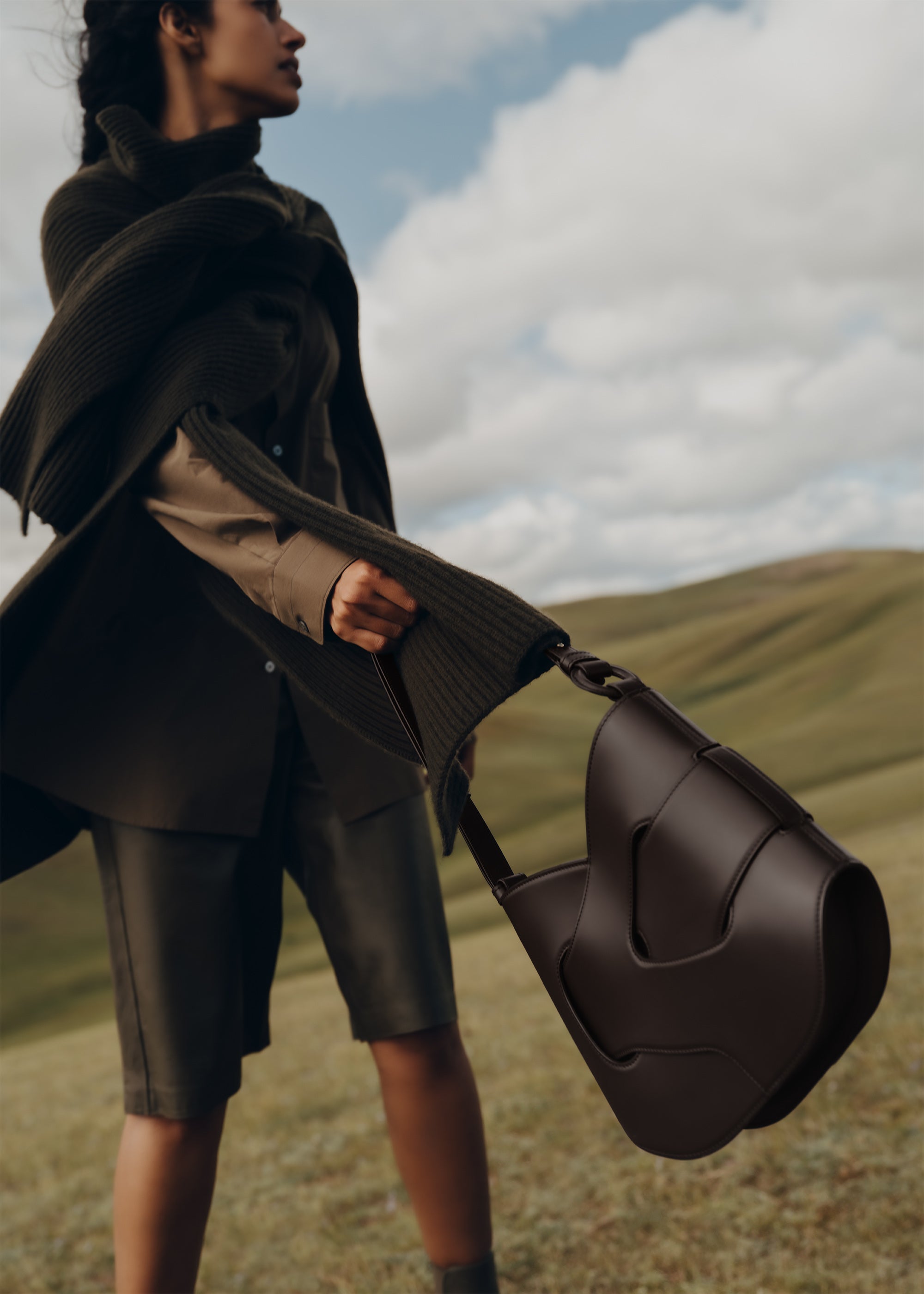 Polene Nodde Hobo Bag - Ebony