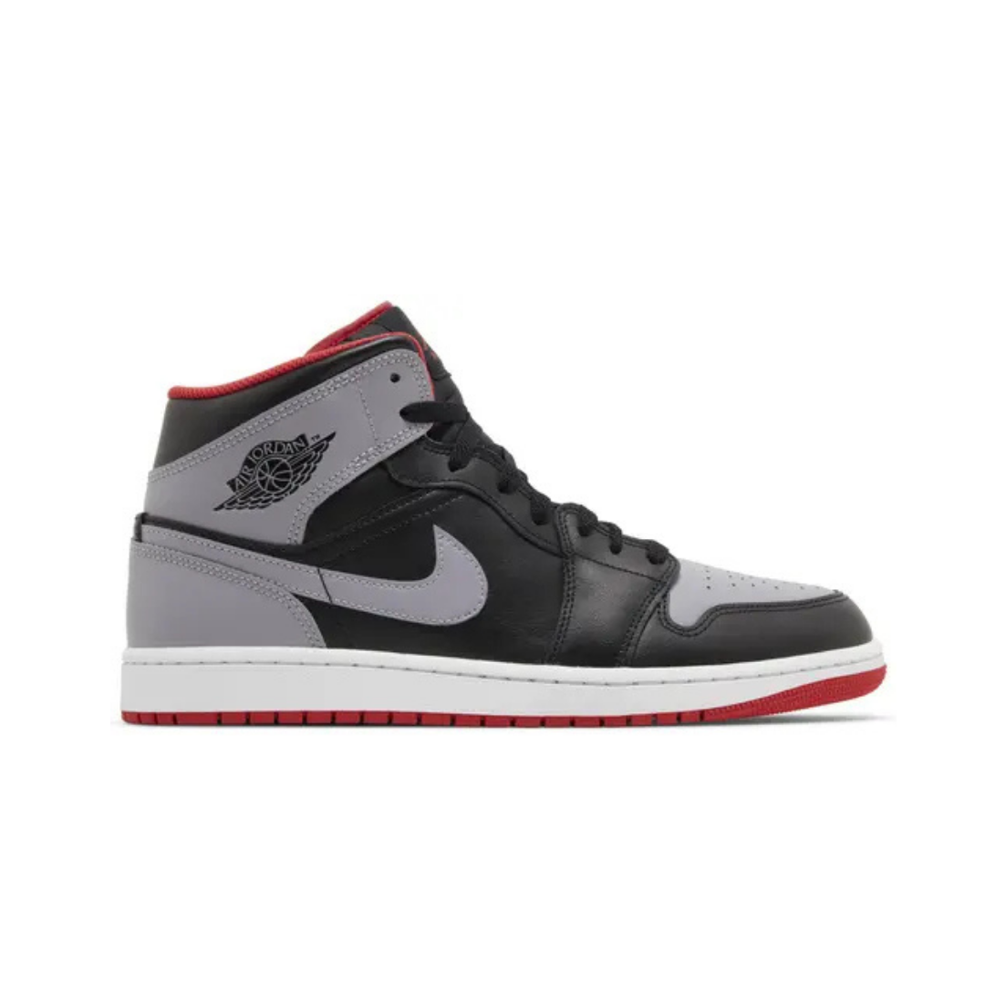 Air Jordan 1 Mid 'Bred Shadow /Grey Fire Red'