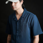 Flaws Aqua Blue Bowling Oversize Shirt