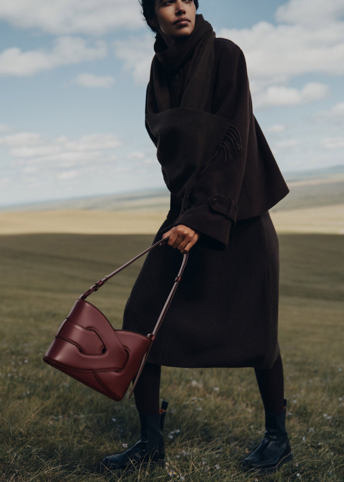 Polene Nodde Bag - Black Cherry
