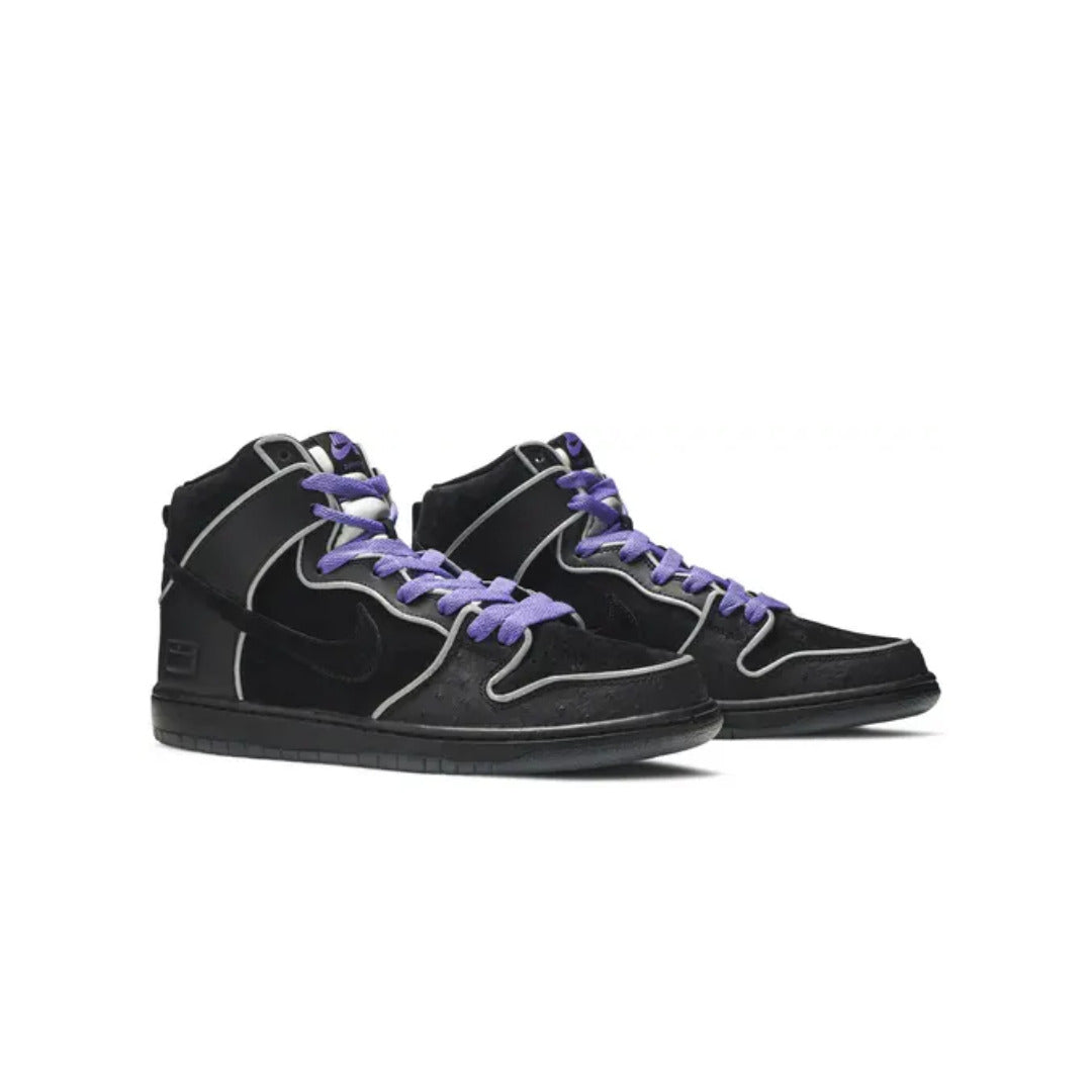 Nike SB Dunk High Black Purple Box