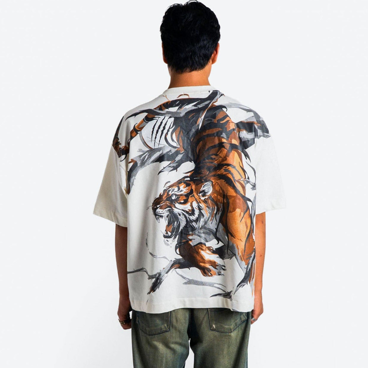 Khaaki Oversized T-shirt White - Ruthless