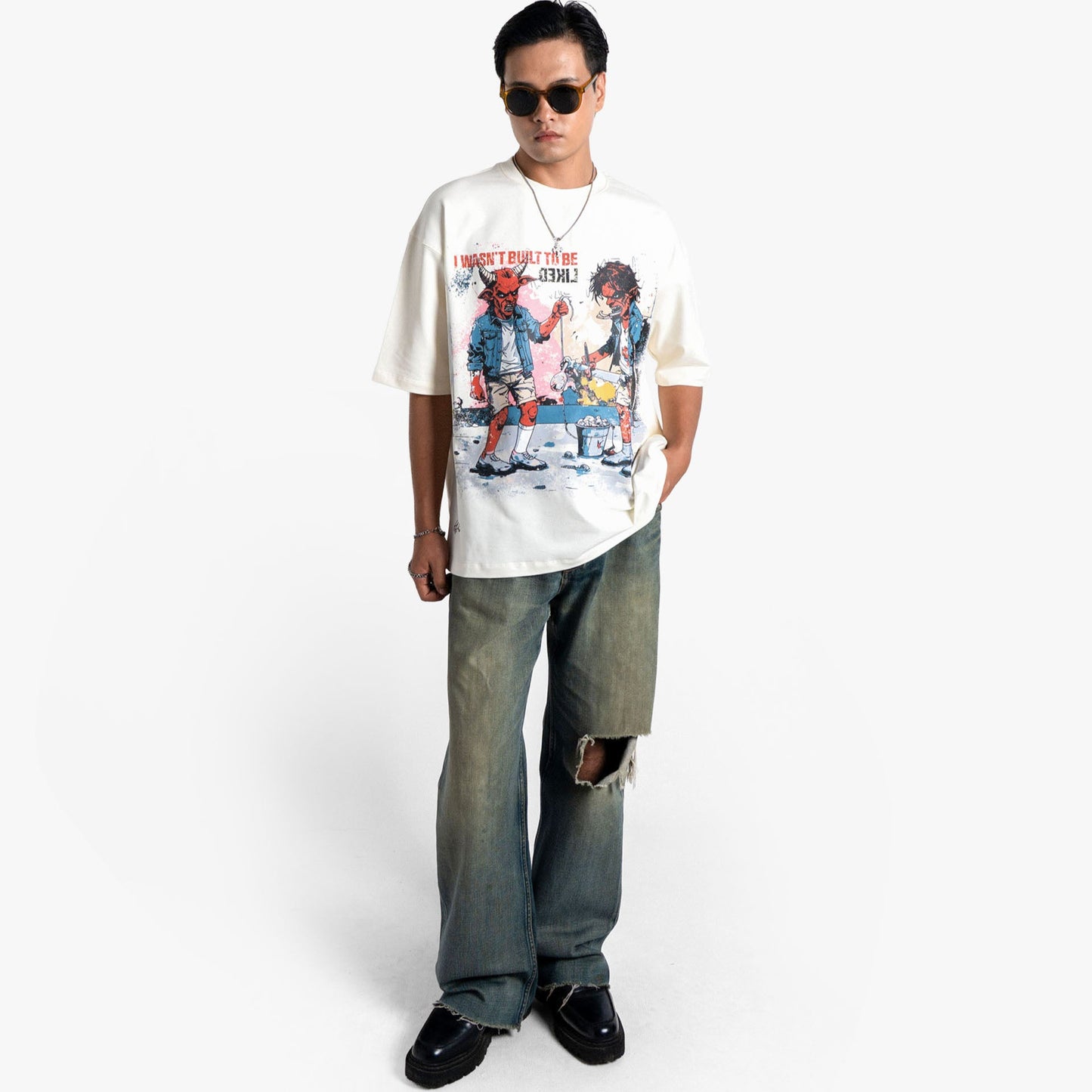 Khaaki Oversized T-shirt Off-White - Outcaste