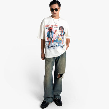 Khaaki Oversized T-shirt Off-White - Outcaste