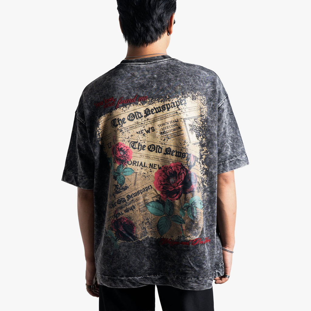 Khaaki Oversized T-shirt Black Washed - Love Me More