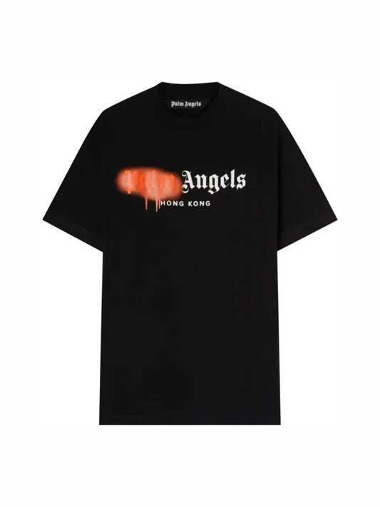 Palm Angels Hong Kong Sprayed T-Shirt 'Black/Orange'