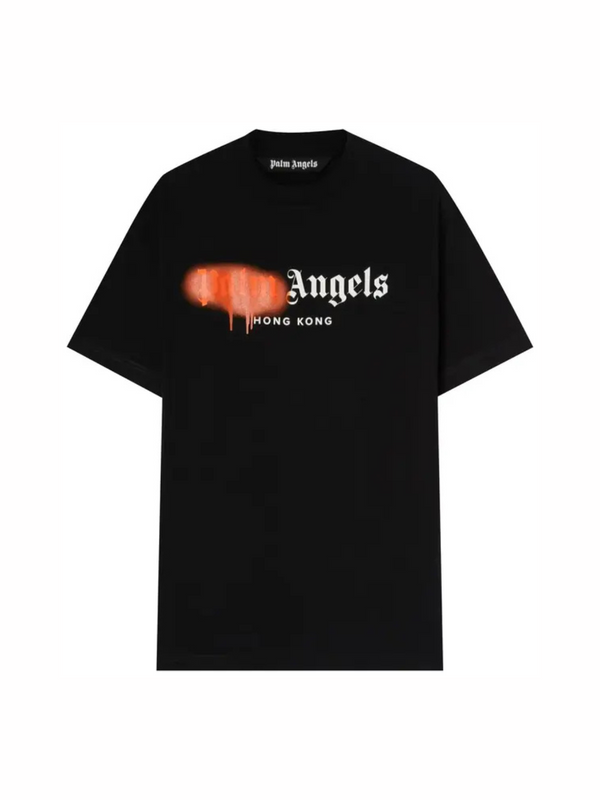 Palm Angels Hong Kong Sprayed T-Shirt 'Black/Orange' - reference