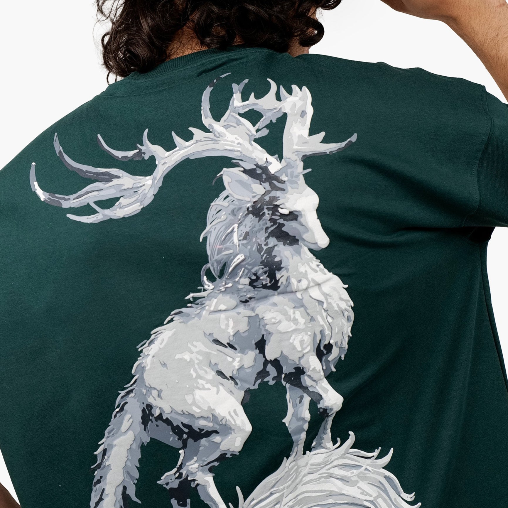 Khaaki Oversized T Shirt - Mythical Stag