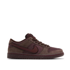 side view of Nike Dunk Low SB CITY OF LOVE - Burgundy Crush; right pair