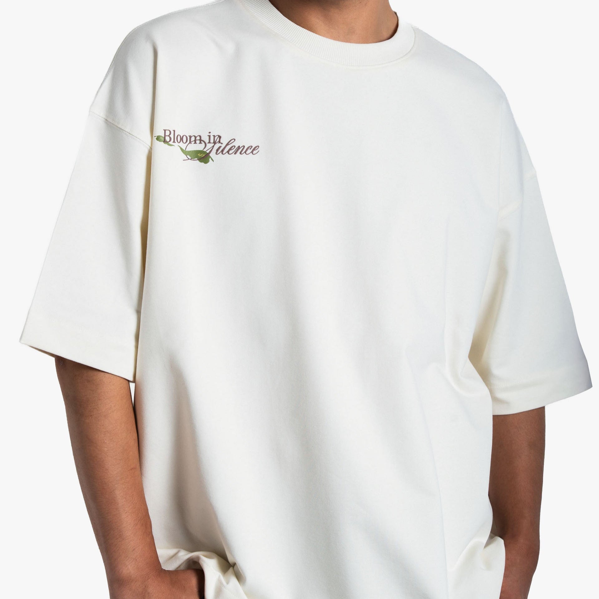 Khaaki Oversized T Shirt - Bloom in Silence