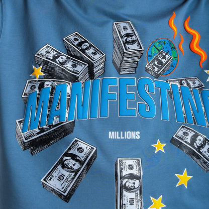 Khaaki Oversized T-shirt Blue - Manifesting