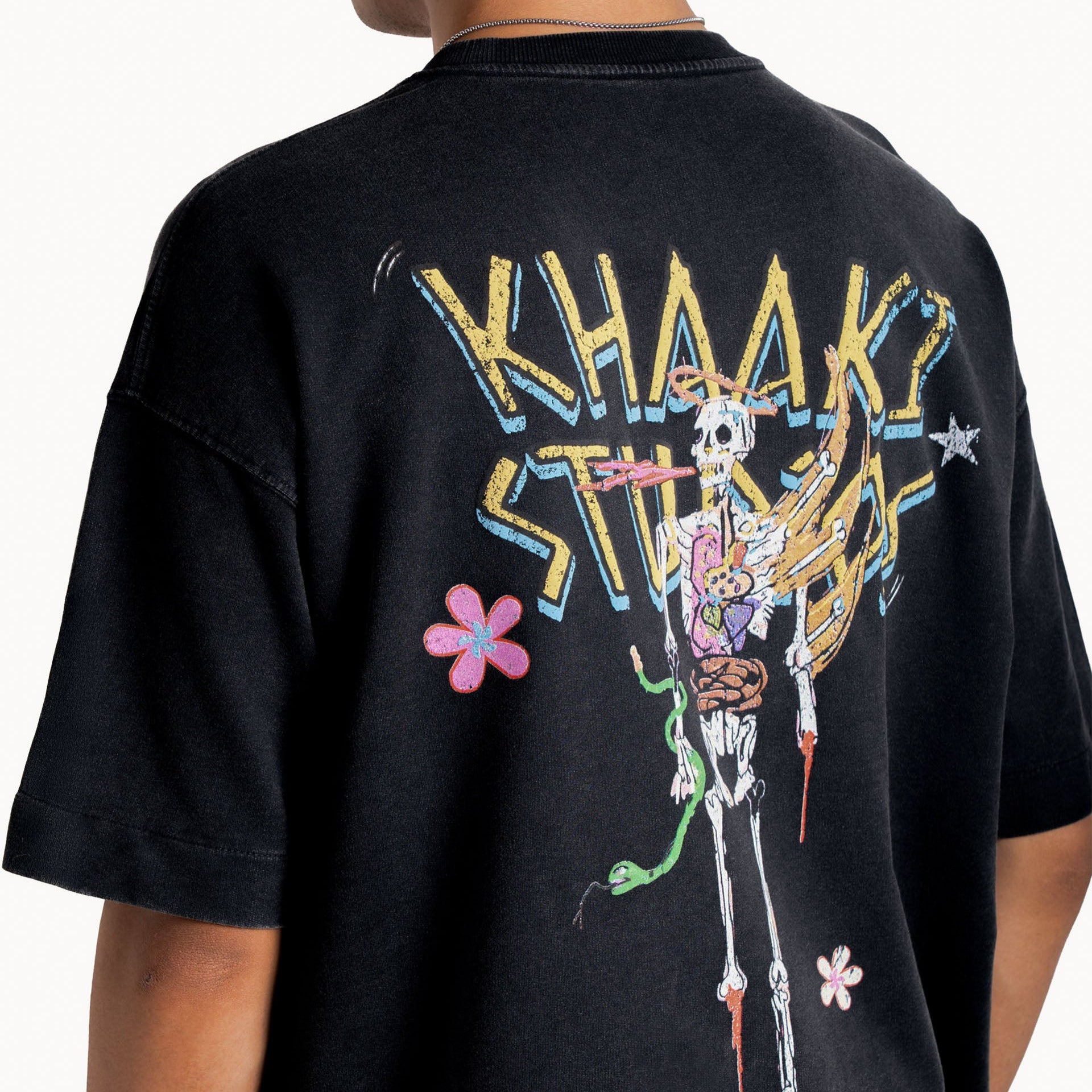 Khaaki Oversized T-shirt Black Faded - Khaaki Studios