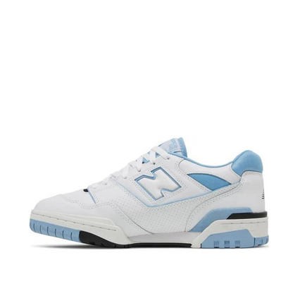 Side view of New Balance 550 'Team Carolina Blue'; left pair