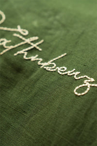 Kathnbenz Oversized Olive Linen Shirt - Jasu