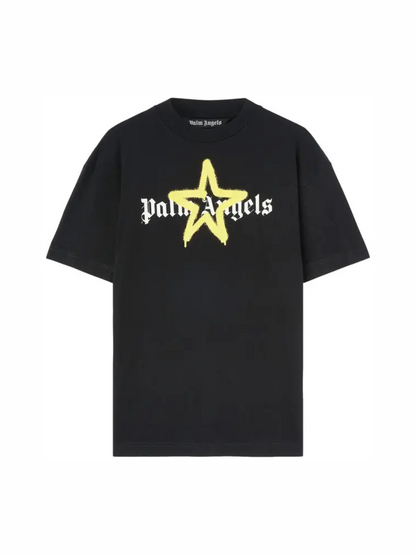 Palm Angels Star Sprayed Tee 'Black/Yellow'