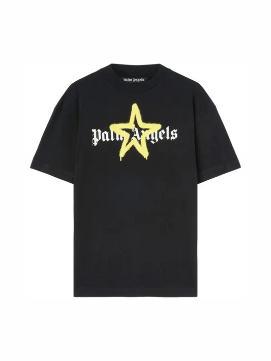 Palm Angels Star Sprayed Tee 'Black/Yellow'