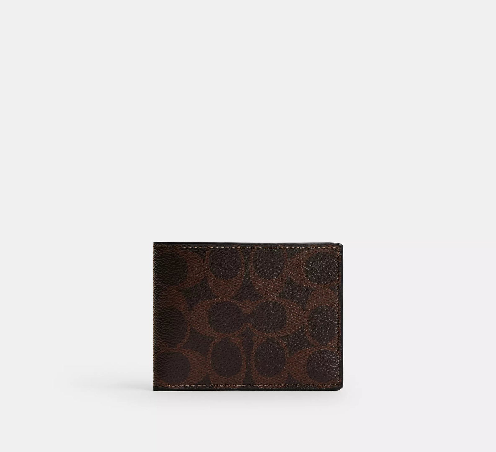 Coach Slim Billfold Wallet In Signature Canvas - Maple/Smooth Leather/Signature Coated Canvas