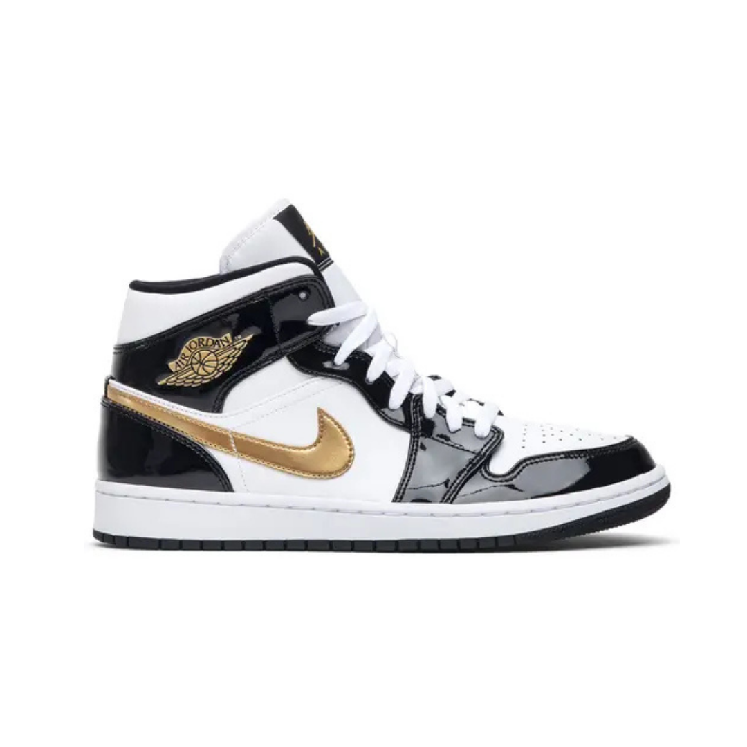 Air Jordan 1 Mid Patent SE 'Black Gold'