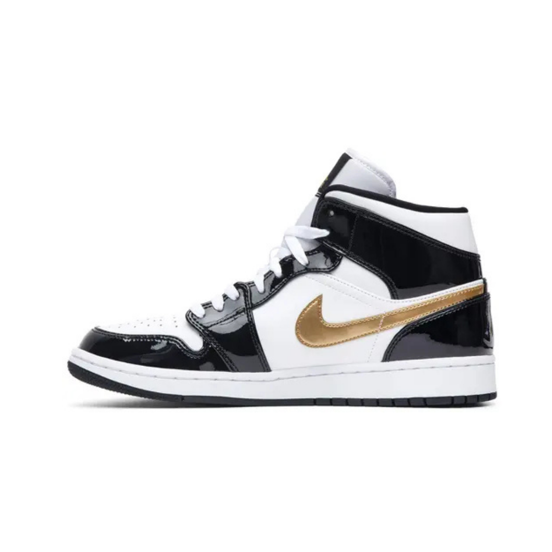 Air Jordan 1 Mid Patent SE 'Black Gold'