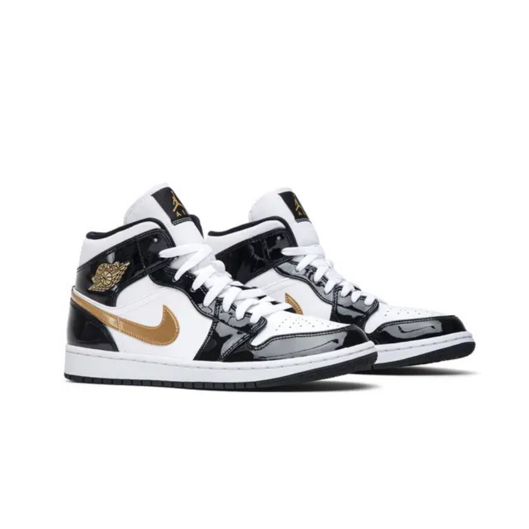 Air Jordan 1 Mid Patent SE 'Black Gold'