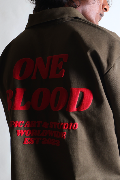 EPIC Oversize Olive Polo T-shirt 'One Blood'