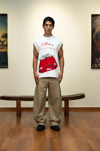 Kathnbenz Oversized White Tank - Runaway