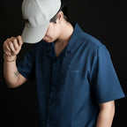 Flaws Aqua Blue Bowling Oversize Shirt