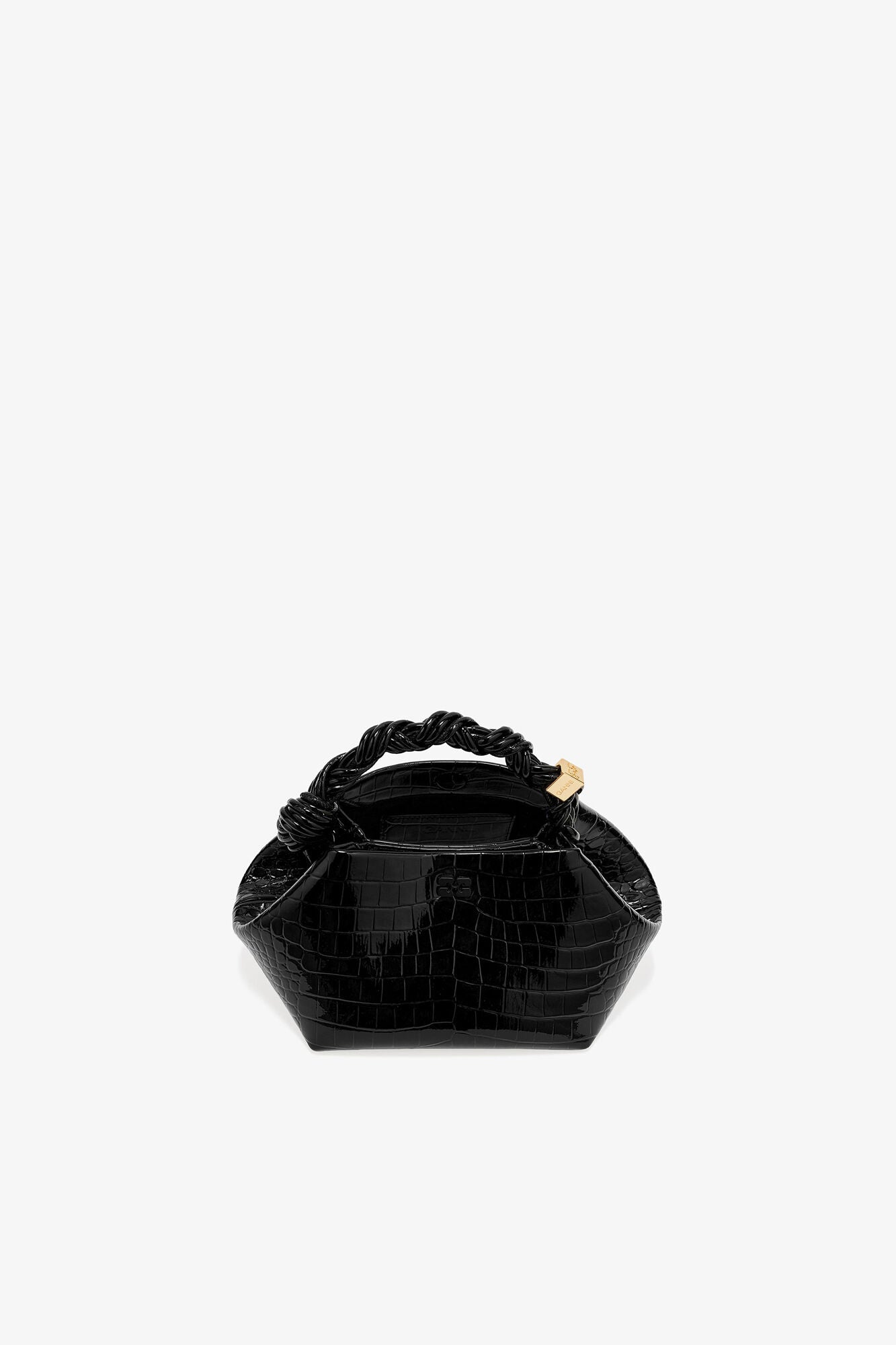 GANNI Black Croco Small Bou Bag - Black