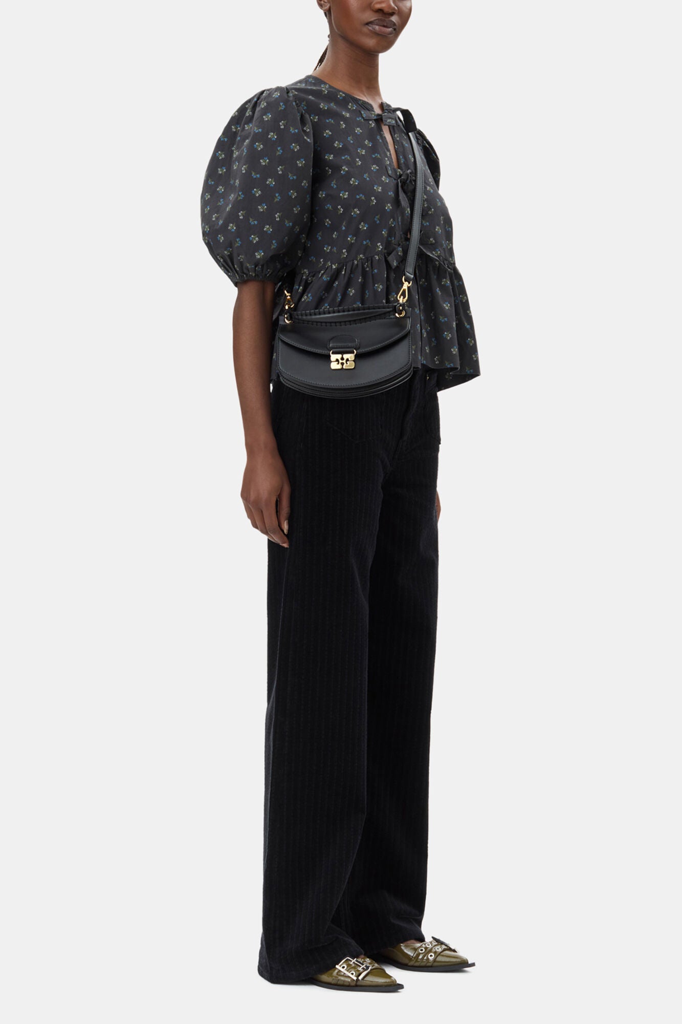 GANNI Black Mini Top Handle Apo-G Bag - Black