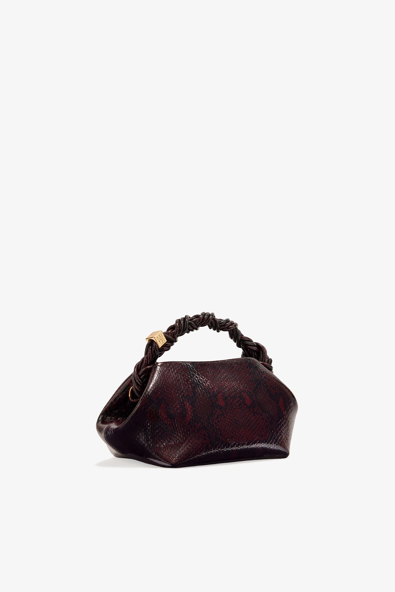 GANNI Burgundy Snake Small Bou Bag - Dark Burgundy