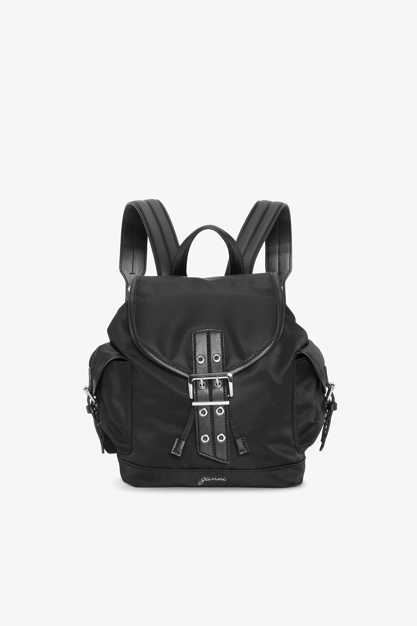 GANNI Black Small Bucky Nylon Backpack - Black