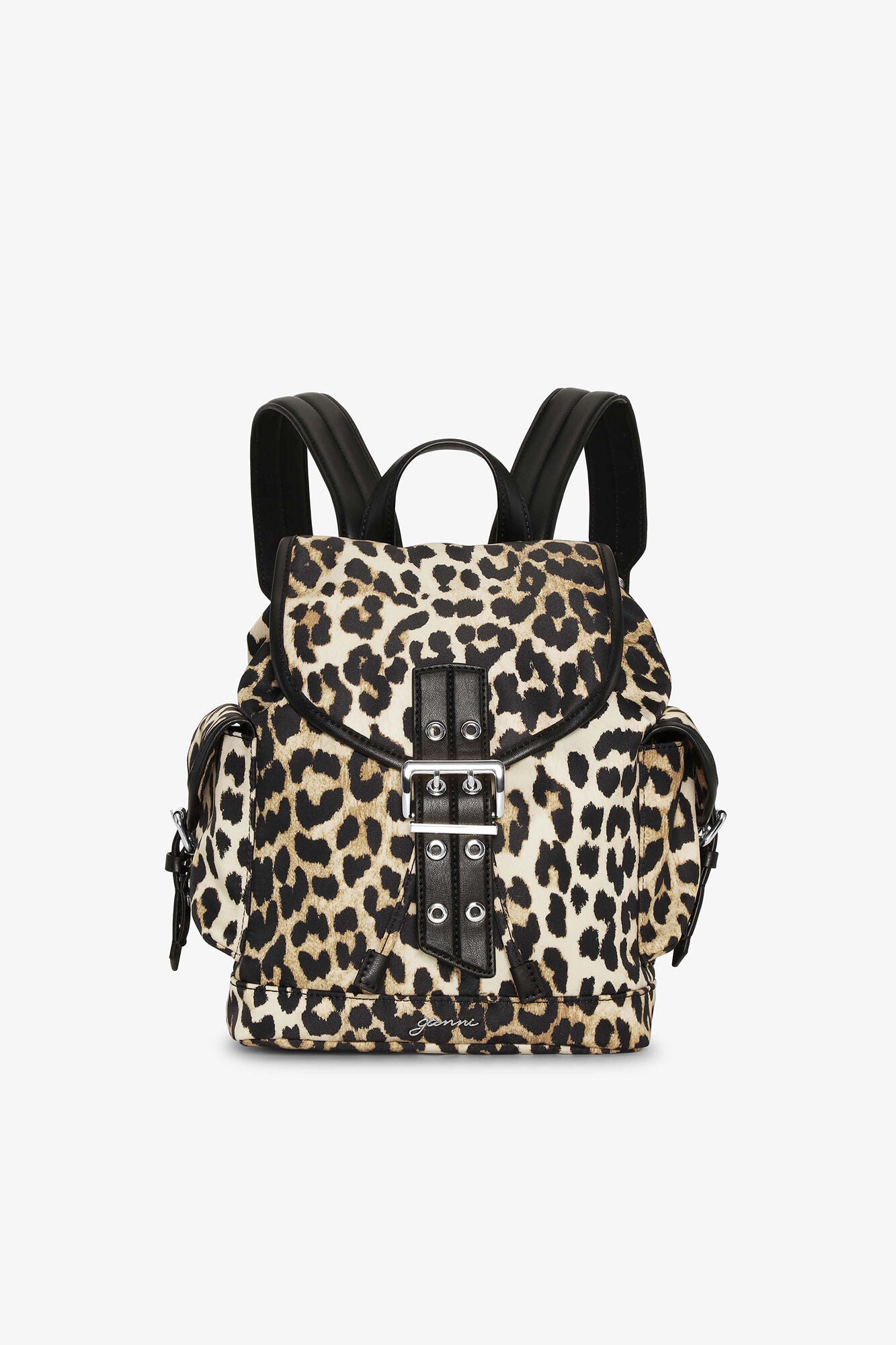 GANNI Leopard Small Nylon Bucky Backpack - Leopard